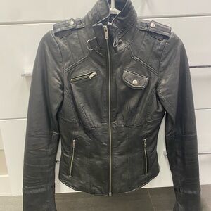 Danier black leather jacket.